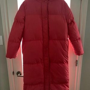 Zara | long pink puffer jacket
